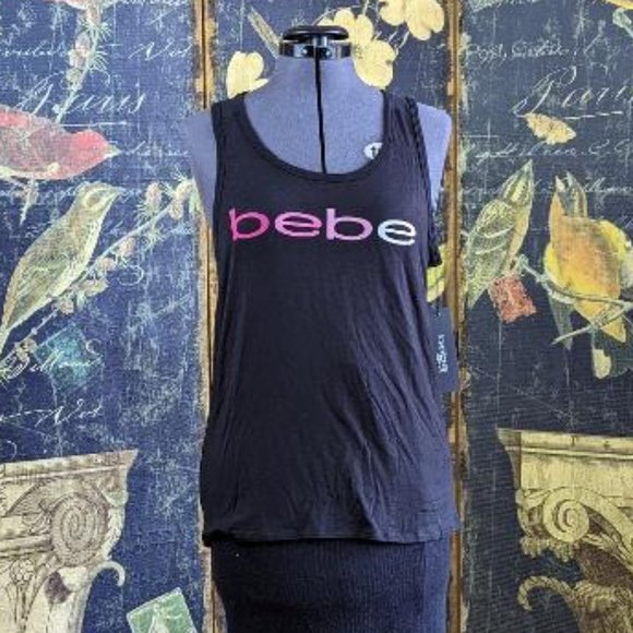 Black bebe Sport with Logo - Mesh Shoulder & Top of Back - Large - Picture 1 of 4